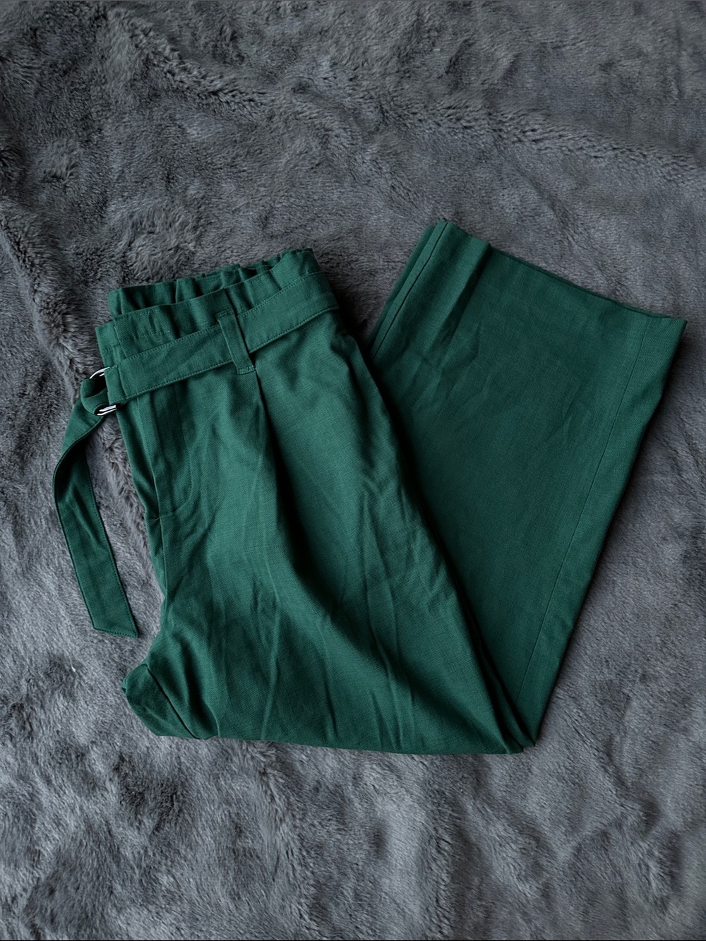 Liverpool Dark Green Wide-Leg Trousers